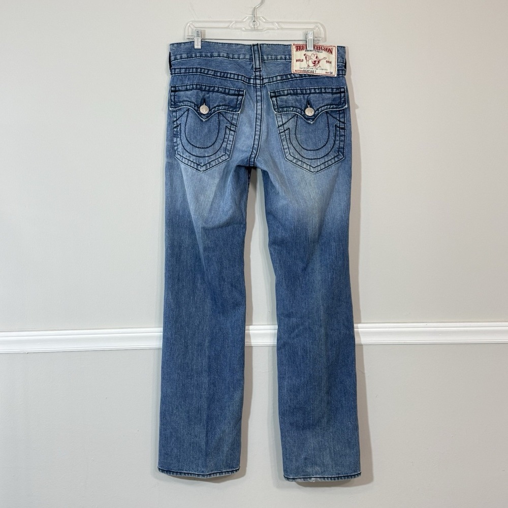 Vtg True Religion Ricky Big T Jeans Mens 34X33 Blue Straight Made In US Flap